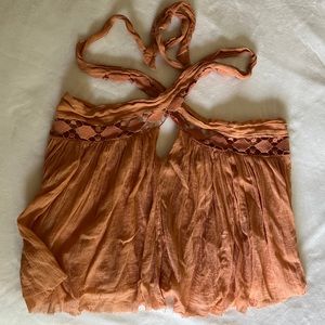 Free People Cross Neck Open Back Tank